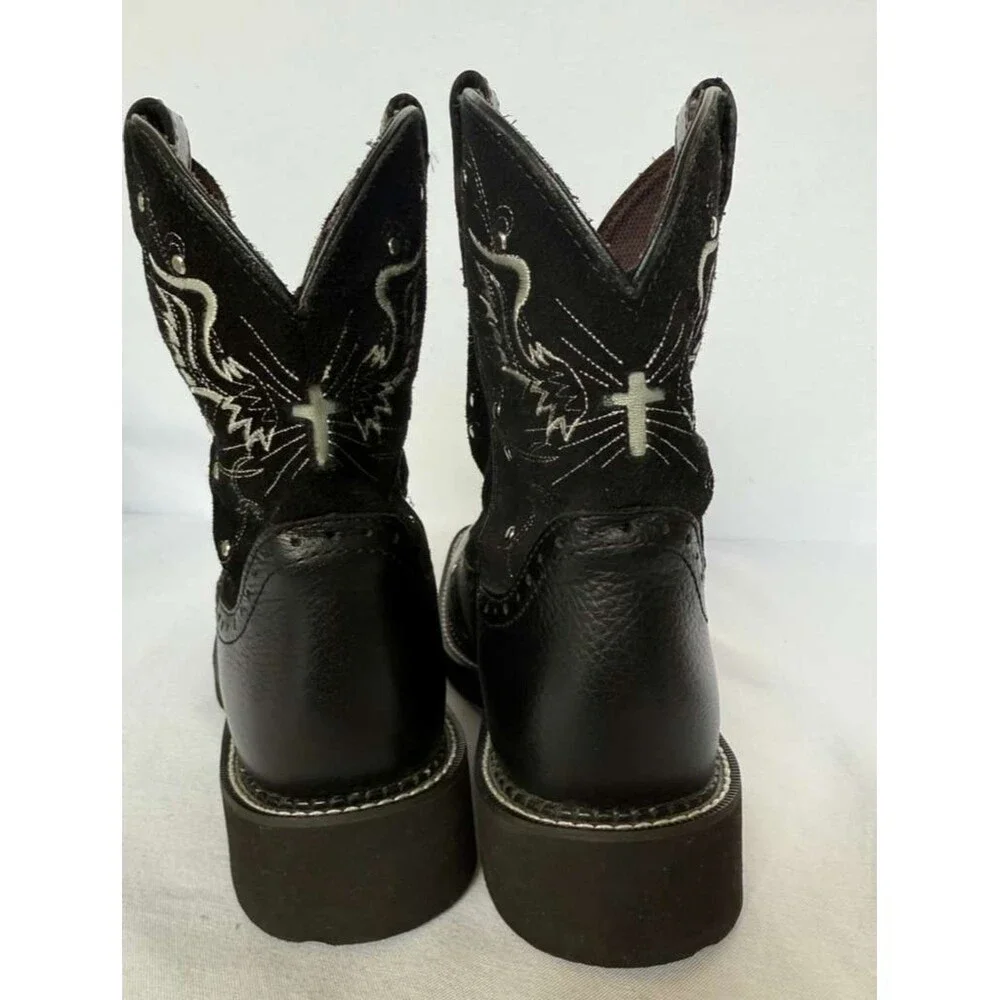Justin Gypsy Black Leather Western Boots Women’s 9.5B L9977 - Picture 7 of 11